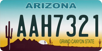 AZ license plate AAH7321