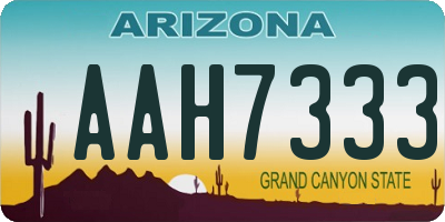 AZ license plate AAH7333