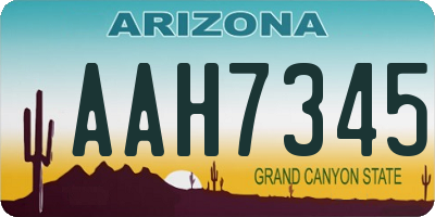 AZ license plate AAH7345