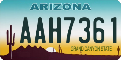 AZ license plate AAH7361