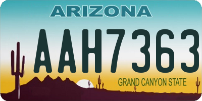 AZ license plate AAH7363