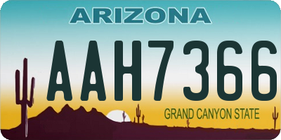 AZ license plate AAH7366