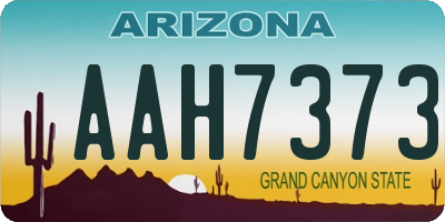 AZ license plate AAH7373