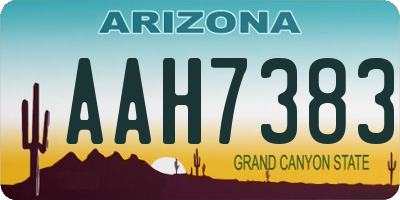 AZ license plate AAH7383