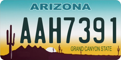 AZ license plate AAH7391