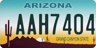 AZ license plate AAH7404