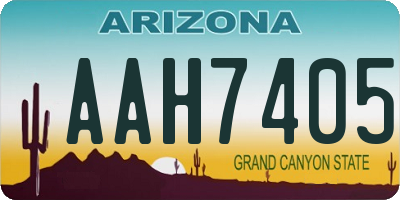 AZ license plate AAH7405
