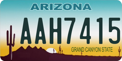 AZ license plate AAH7415