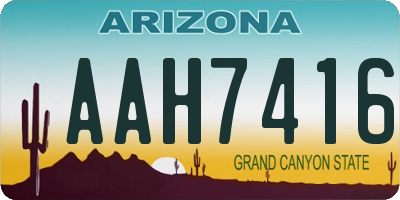 AZ license plate AAH7416