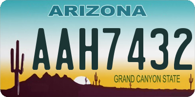 AZ license plate AAH7432
