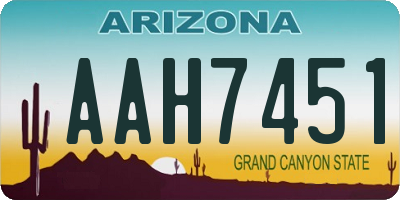 AZ license plate AAH7451