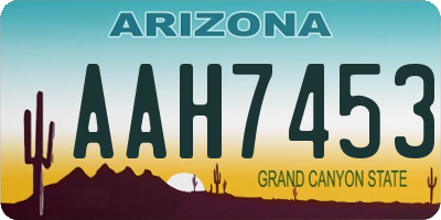 AZ license plate AAH7453