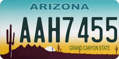 AZ license plate AAH7455