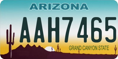 AZ license plate AAH7465