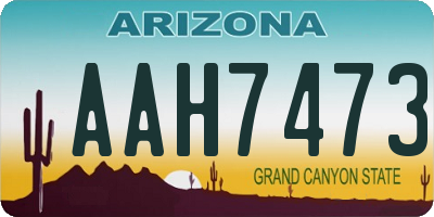 AZ license plate AAH7473