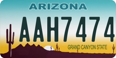 AZ license plate AAH7474