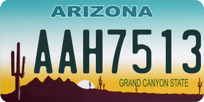 AZ license plate AAH7513
