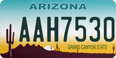 AZ license plate AAH7530