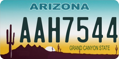 AZ license plate AAH7544