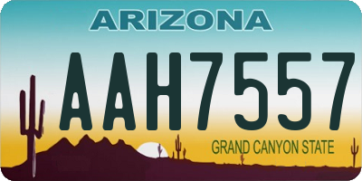 AZ license plate AAH7557