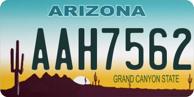 AZ license plate AAH7562