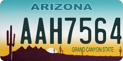 AZ license plate AAH7564