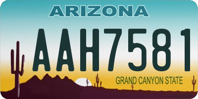 AZ license plate AAH7581
