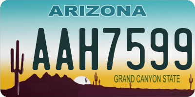 AZ license plate AAH7599