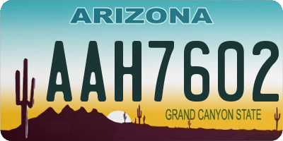 AZ license plate AAH7602