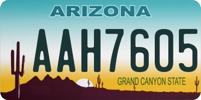 AZ license plate AAH7605