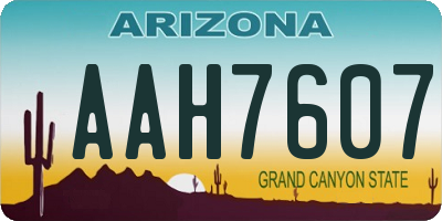 AZ license plate AAH7607