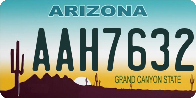 AZ license plate AAH7632