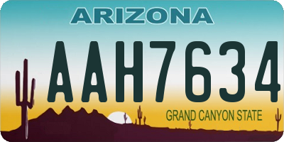 AZ license plate AAH7634