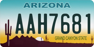 AZ license plate AAH7681