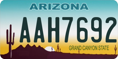 AZ license plate AAH7692