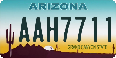 AZ license plate AAH7711
