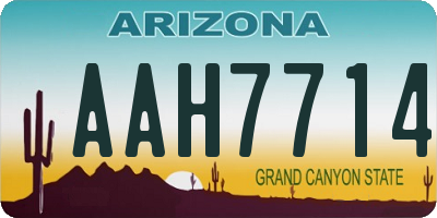 AZ license plate AAH7714