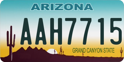 AZ license plate AAH7715