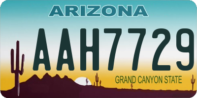 AZ license plate AAH7729