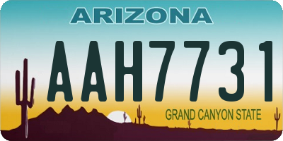 AZ license plate AAH7731