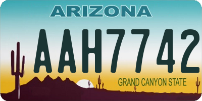 AZ license plate AAH7742