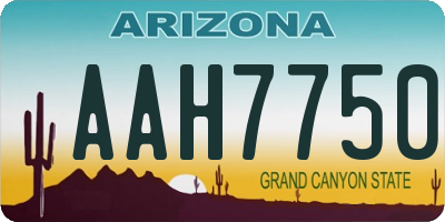 AZ license plate AAH7750