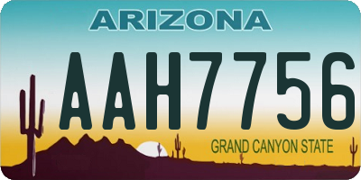 AZ license plate AAH7756