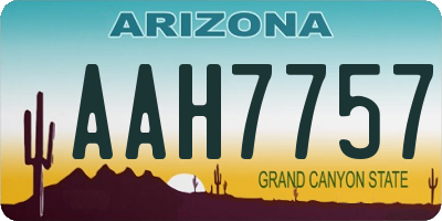 AZ license plate AAH7757