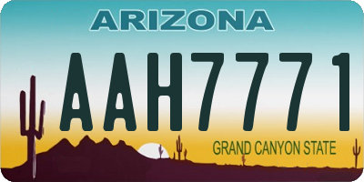 AZ license plate AAH7771