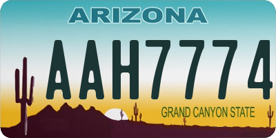 AZ license plate AAH7774