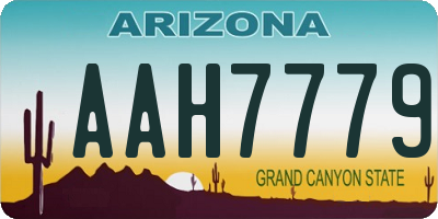 AZ license plate AAH7779