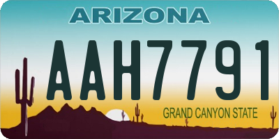 AZ license plate AAH7791