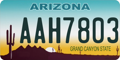 AZ license plate AAH7803