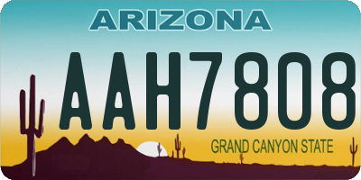 AZ license plate AAH7808